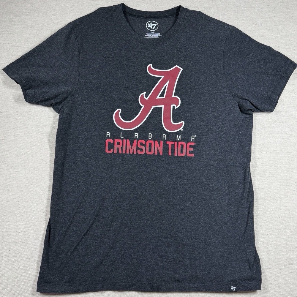 Alabama Crimson Tide T Shirt Mens Large Gray NCAA Graphic‎ '47 Brand